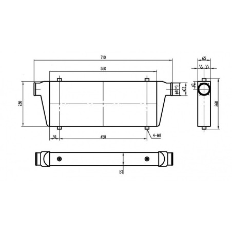 Intercooler universale da competizione  550x230x65mm - 60mm