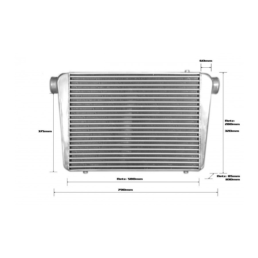 Intercooler universale da competizione  600x450x100mm - 76mm