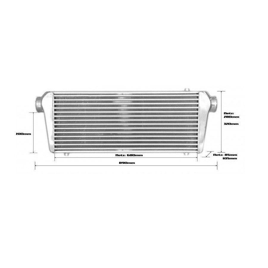 Intercooler universale da competizione 700x300x100mm - 76mm