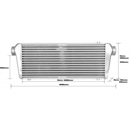 Intercooler universale da competizione 700x300x100mm - 76mm
